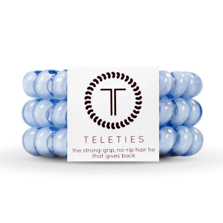 Washed Denim Hair Ties - Large - By Teleties