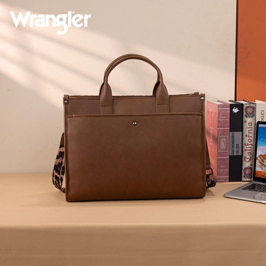 Wrangler Carry-All Large Tote Work Tote /Crossbody - Leopard - by Montana West