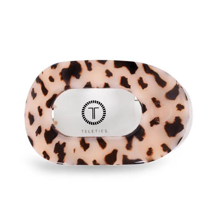 Round Flat Hair Clip Large - Blonde Tortoise - By Teleties