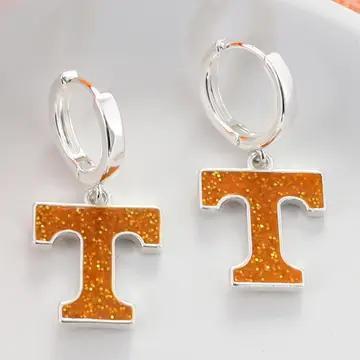 Tennessee Vols - silver huggie hoop earring