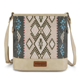 Wrangler Aztec Distressed Print Dual Sided Print Concealed Carry Crossbody -Tan- by Montana West
