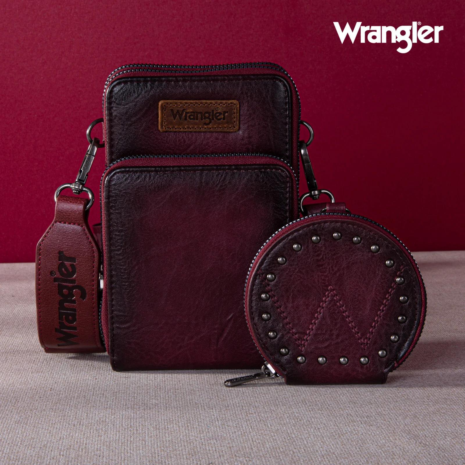 Wrangler Crossbody Cell Phone (3 Zippered Compartment with Coin Pouch) -  Purple - by Montana West