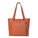 Trinity Ranch Hair-On Cowhide Buckle Collection Concealed Carry Tote - Brown - by Montana West
