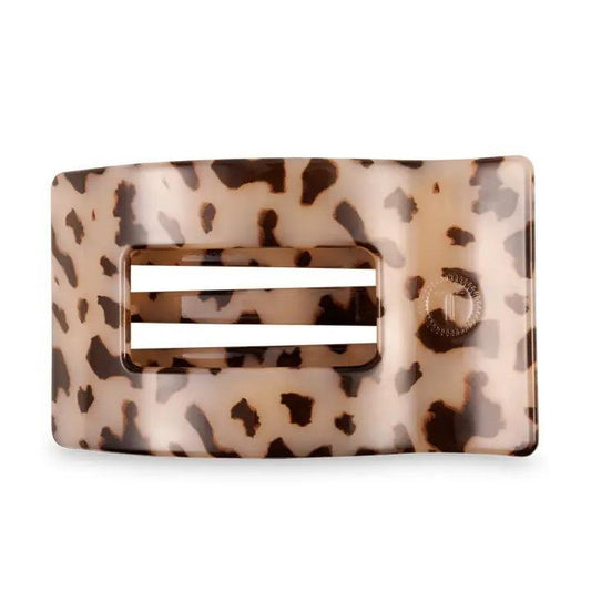 Flat Large Rectangle Hair Clip - Blonde Tortoise - By Teleties