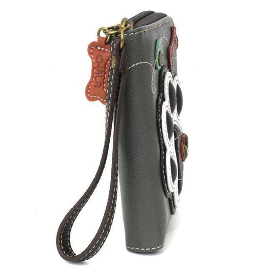 Zip Around Wallet - Black Pawprint - by Chala