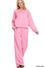Fleece raglan sleeve pullover & sweatpants set - Pink - Zenana
