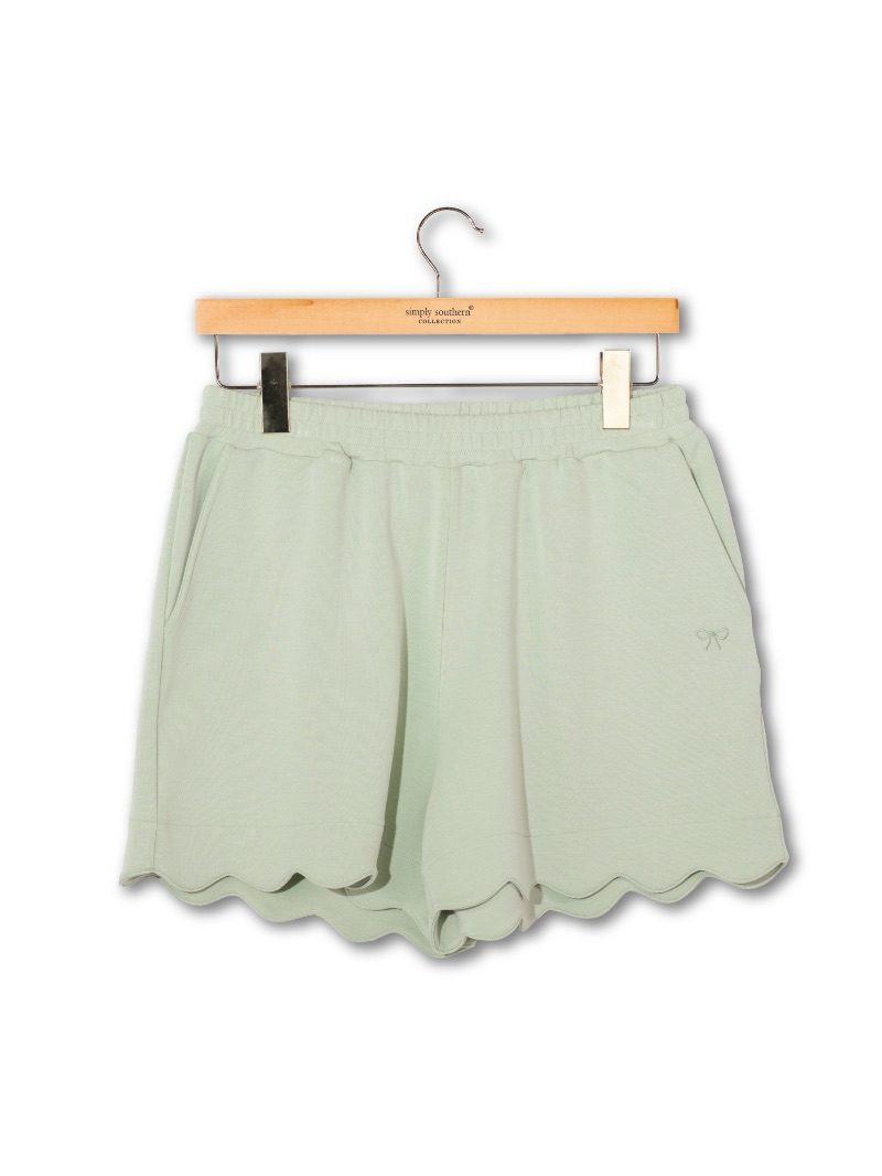 Simply Scalloped Shorts - Sage - by Simply Southern