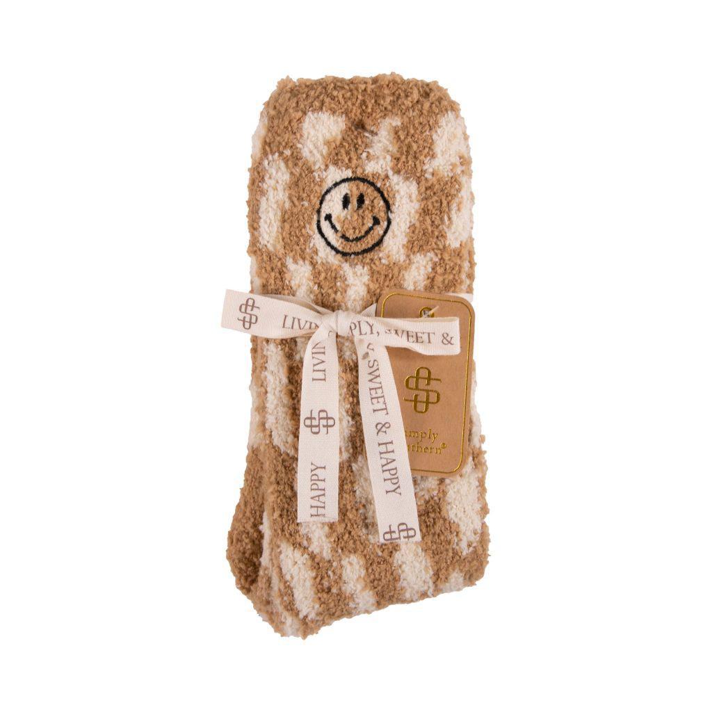Simply Boot Socks - Tan Smiley - by Simply Southern