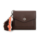 Wrangler Tri-Fold Wallet with Keyring Pom Pom - Coffee - by Montana West