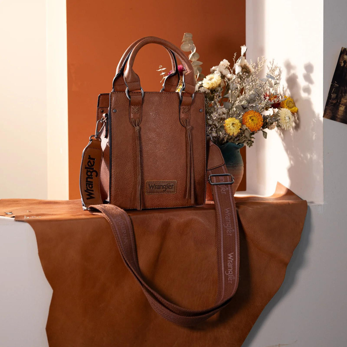 Wrangler North South Mini Tote/Crossbody - Brown - by Montana West
