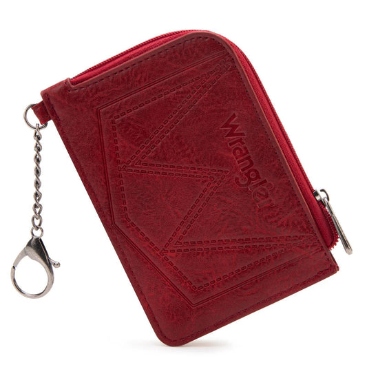 Wrangler Mini Zip Card Case - Red - by Montana West by Montana West