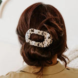 Round Flat Hair Clip Medium - Blonde Tortoise - By Teleties