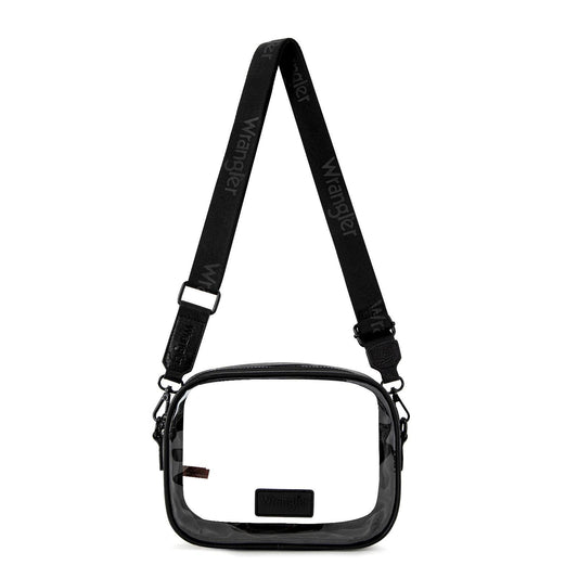 Wrangler Clear Crossbody Bag/Stadium Bag - Black - by Montana West