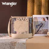 Wrangler Aztec Distressed Print Dual Sided Print Concealed Carry Crossbody -Tan- by Montana West