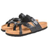 CELESTIS WOMEN’S STRAPPY SLIDE SANDALS - BLACK - BY AEROTHOTIC