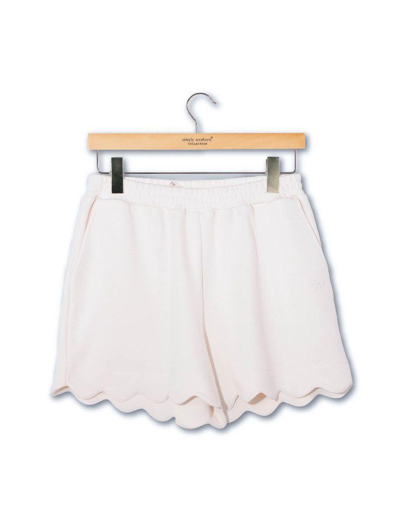 Simply Scalloped Shorts - Pearl - by Simply Southern