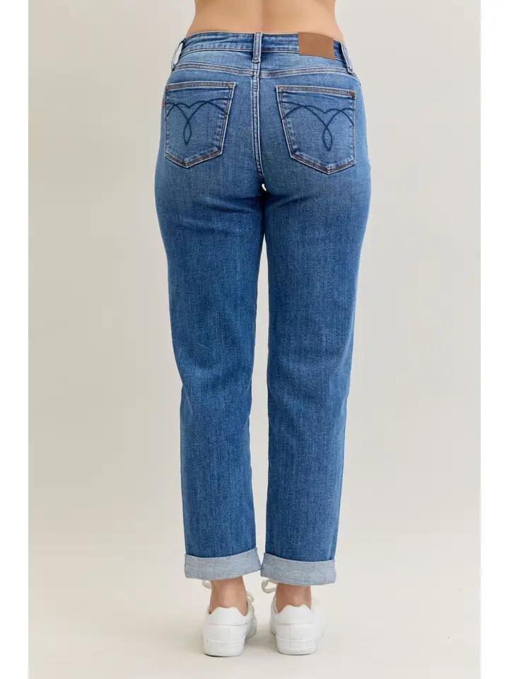 Mr Bf Classic Cuffed - Med Wash - by Judy Blue