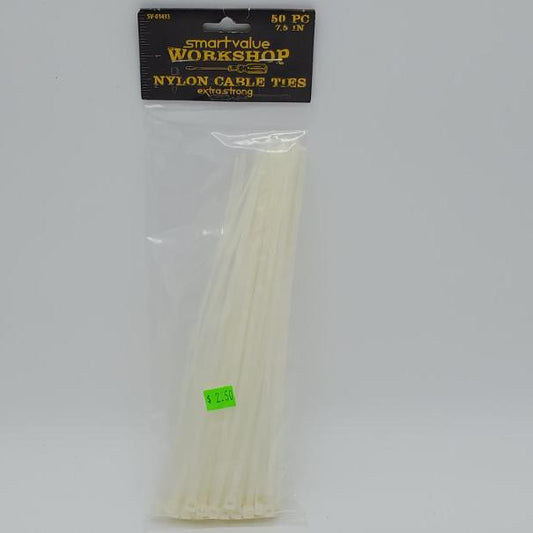7.5" Nylon Cable Ties (50 Pack)