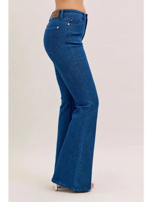 High Waist Sparkle Flare - Dark Wash - by Judy Blue