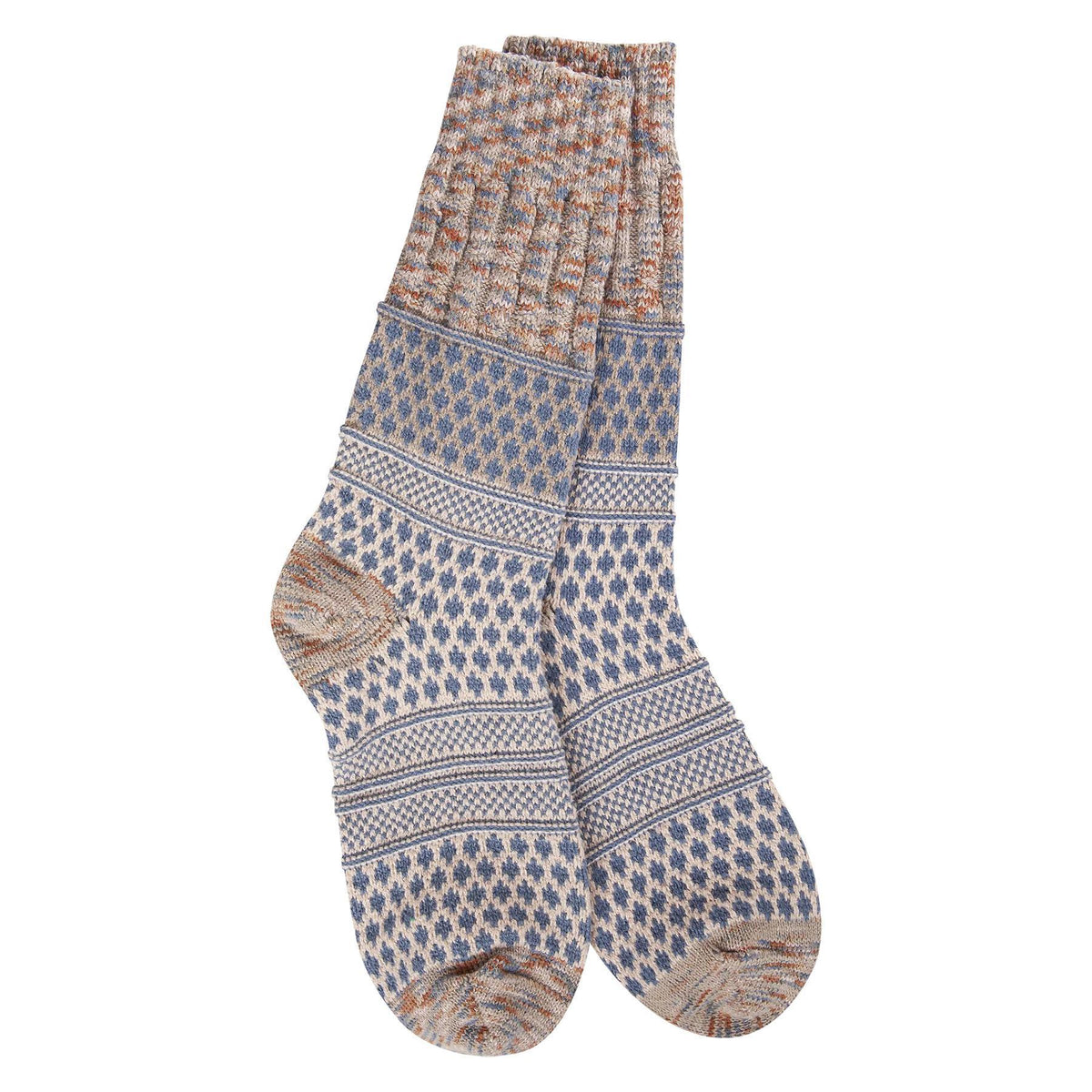 Weekend Gallery Textured Crew - Portabella Multi - by World's Softest Socks