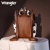 Wrangler Cow Print Tote/Shoulder Bag Convertible Backpack - Brown - by Montana West