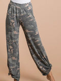 Camo Split Side Ankle Tie Women's Pants - by 7th Ray