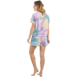 FUCHSIA, TEAL, AND YELLOW TIE DYE LOUNGEWEAR SET -  by Katydid