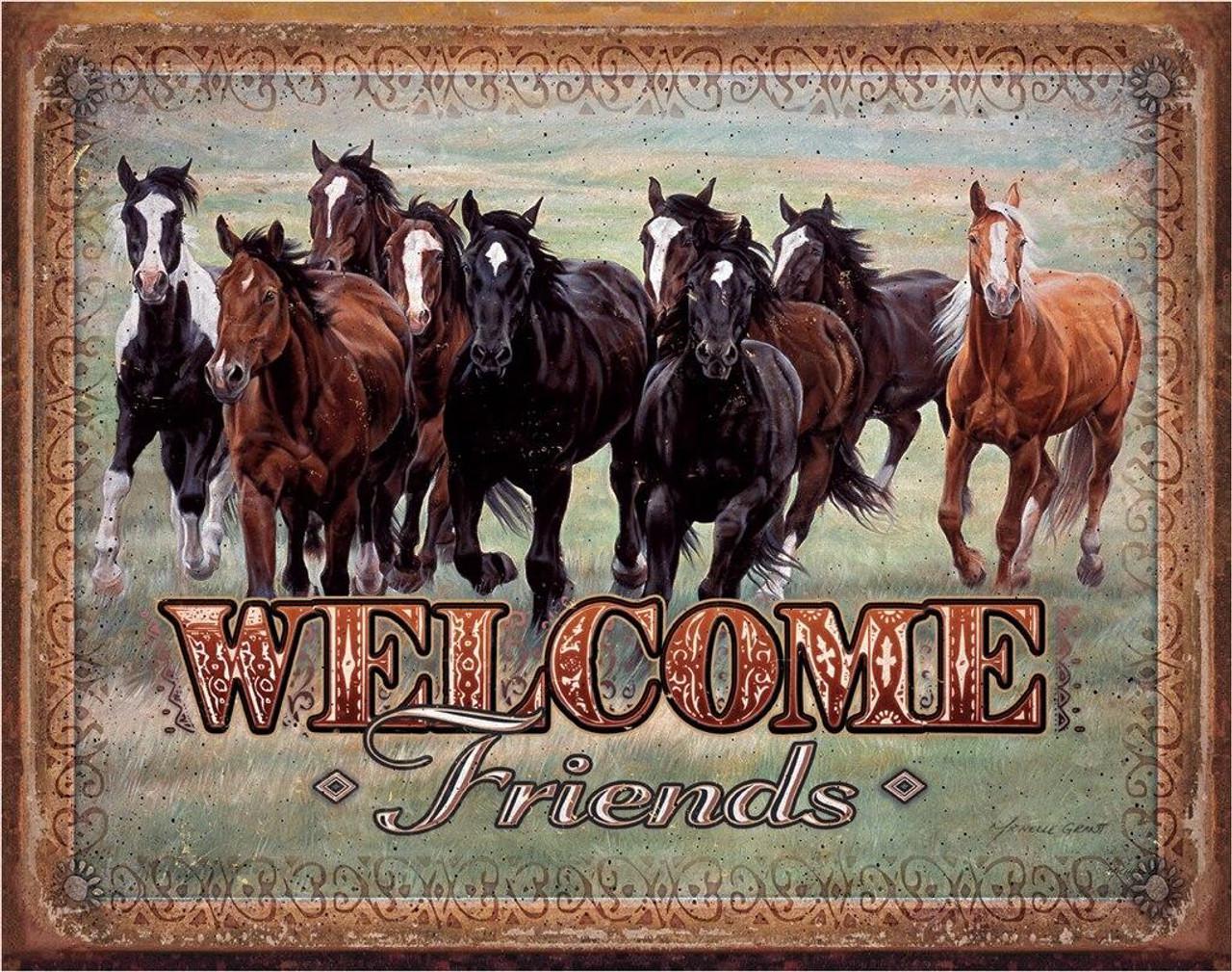 Welcome Friends - Vintage-style Tin Sign