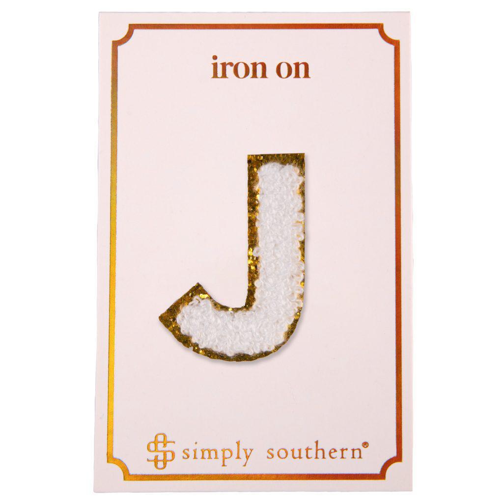 Iron on Patch White Letter - J - by Simply Southern