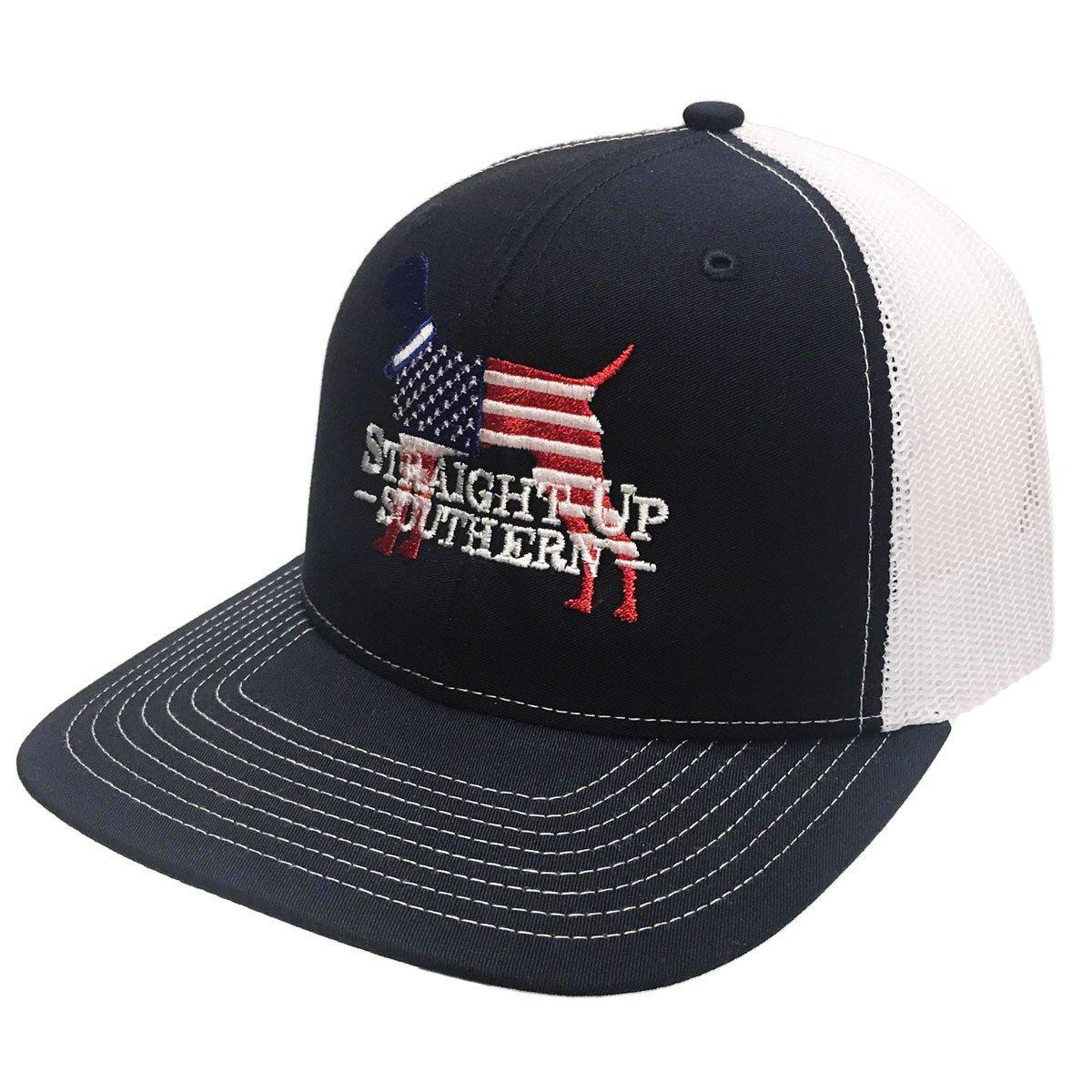 USA Dog Navy Richardson Mesh Hat - by Straight Up Southern