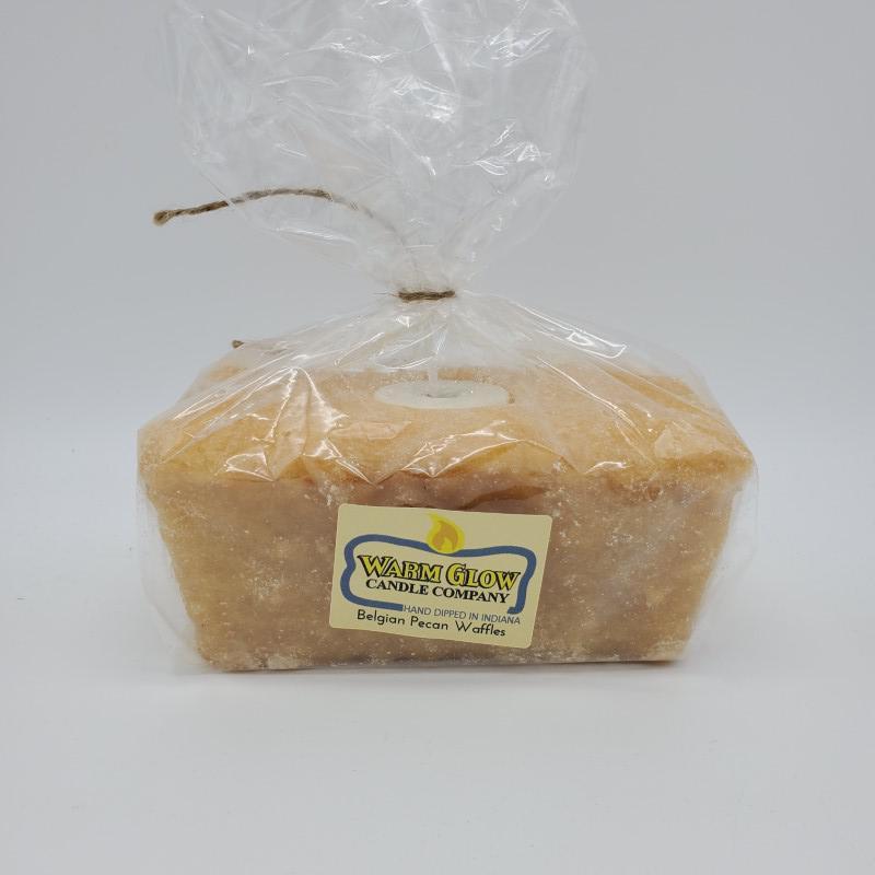 Flicker 2 Wick Loaves Candle - Belgium Pecan Waffle - by Warm Glow - www.HereTodayGoneTomorrow.store