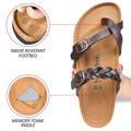 IRENIC WOMEN’S STRAPPY SLIDE SANDALS - BROWN - BY AEROTHOTIC