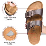 ARETE BROWN WOMEN’S SLIDE SANDALS - BY AEROTHOTIC