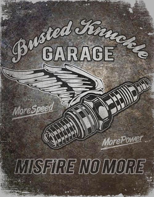 Busted Knuckle Misfire - Vintage-style Tin Sign
