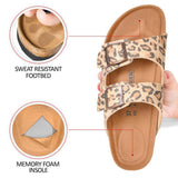 ELLYS LEOPARD ARCH SUPPORTIVE SLIDES - BY AEROTHOTIC