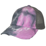 C.C CRISS CROSS PONY CAP TIE DYE GREY/GREY by C.C