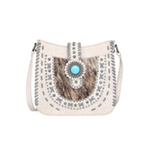 Trinity Ranch Hair-On Cowhide Buckle Collection Concealed Carry Tote - Brown - by Montana West
