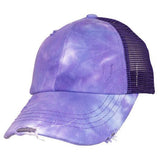 CRISS CROSS TIE DYE PONY CAP PURPLE/PURPLE by C.C