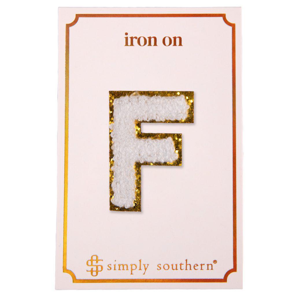 Iron on Patch White Letter - F - by Simply Southern