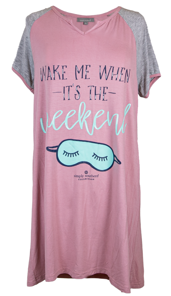 Wake Me When It's the Weekend - Nightgown - by Simply Southern Buy at Here Today Gone Tomorrow! (Rome, GA)