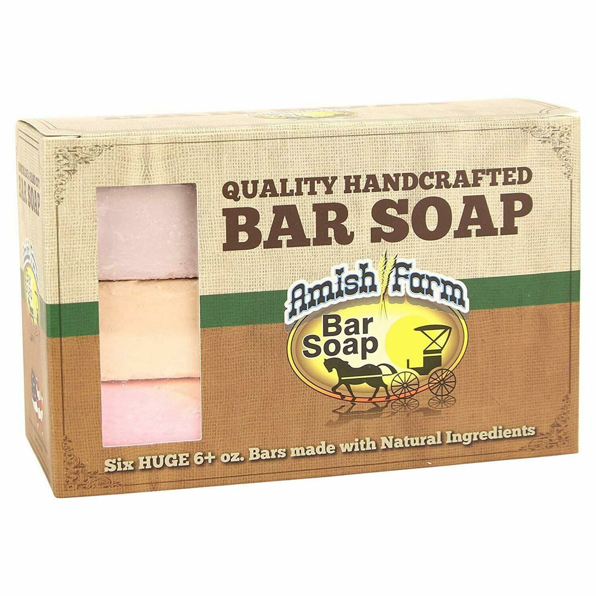 2 Bags Amish Farm Bar Soap (10 Bars Total) (each Bar approx 3”x3