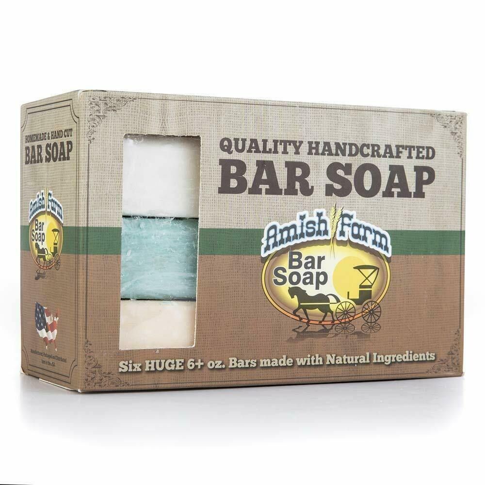 Amish Farm Bar Soap Box, Six HUGE 6+ oz. Bars – Here Today Gone Tomorrow