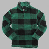 Quarter Zip Pullover Sherpa (Hunter & Black Buffalo Plaid) - by Boxercraft®
