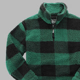 Quarter Zip Pullover Sherpa (Hunter & Black Buffalo Plaid) - by Boxercraft®