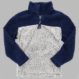 Quarter Zip Pullover Sherpa (Navy & Frosty Gray) - by Boxercraft®