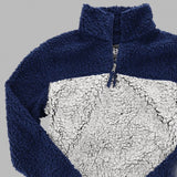 Quarter Zip Pullover Sherpa (Navy & Frosty Gray) - by Boxercraft®