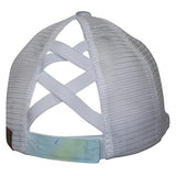 CRISS CROSS PONY CAP TIE DYE COTTON CANDY/WHITE by C.C