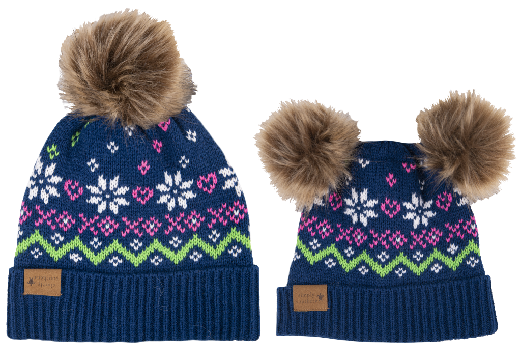 Mommy & Me Simply Beanie - Sweater Navy Set - by Simply Southern