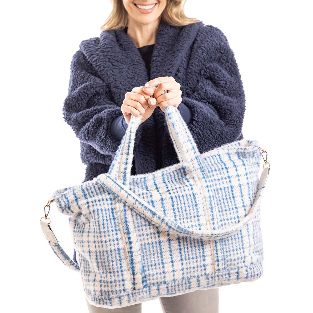 Blue Houndstooth Women's Tote Bag - by Katydid