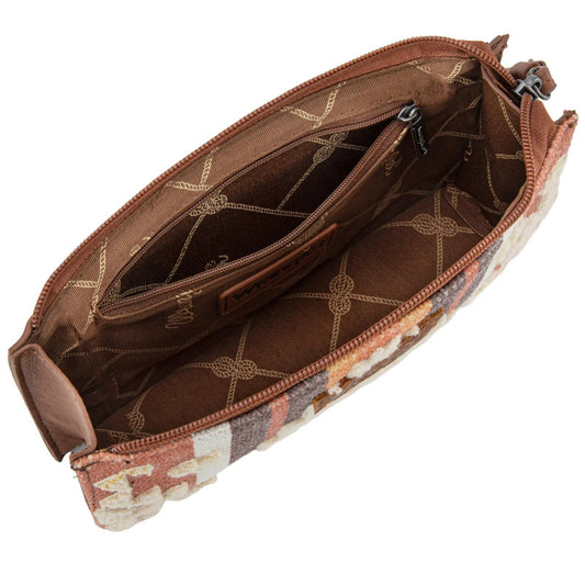 Wrangler Sherpa Aztec Canvas Clutch - Brown - by Montana West